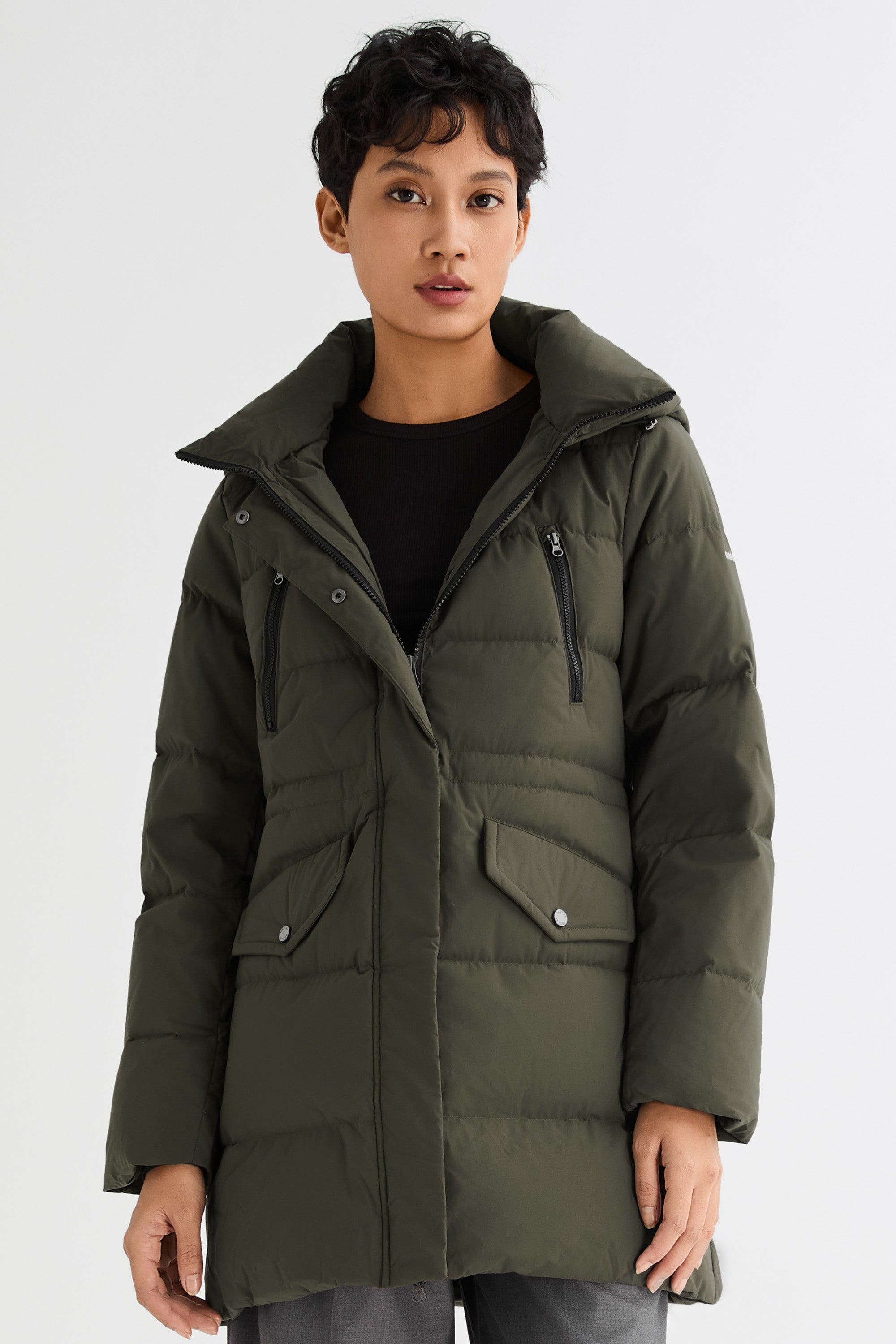 Orolay-Waterproof Thickened Down Jacket with Hood-#color_Chive