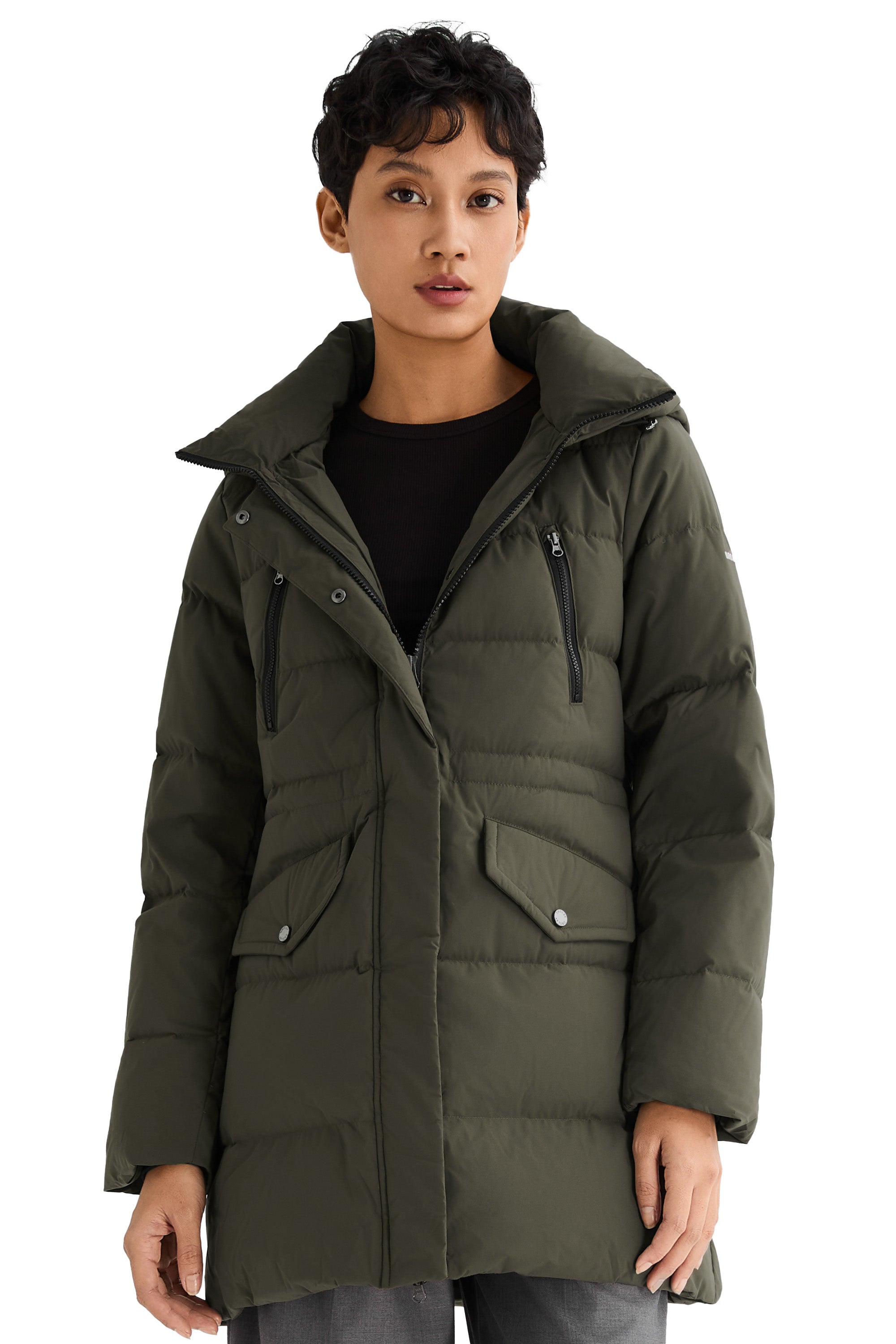 Orolay-Waterproof Thickened Down Jacket with Hood-#color_Chive