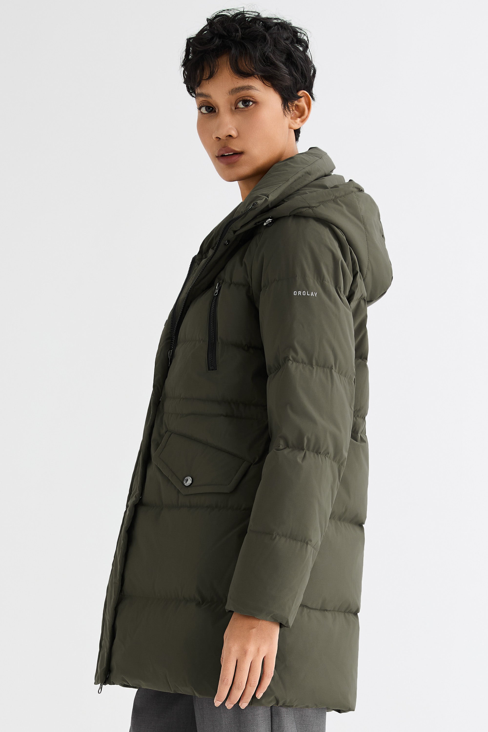 Orolay-Waterproof Thickened Down Jacket with Hood-#color_Chive