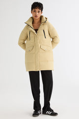 Orolay-Waterproof Thickened Down Jacket with Hood-#color_Frosted Almond