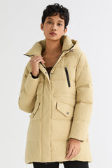Orolay-Waterproof Thickened Down Jacket with Hood-#color_Frosted Almond