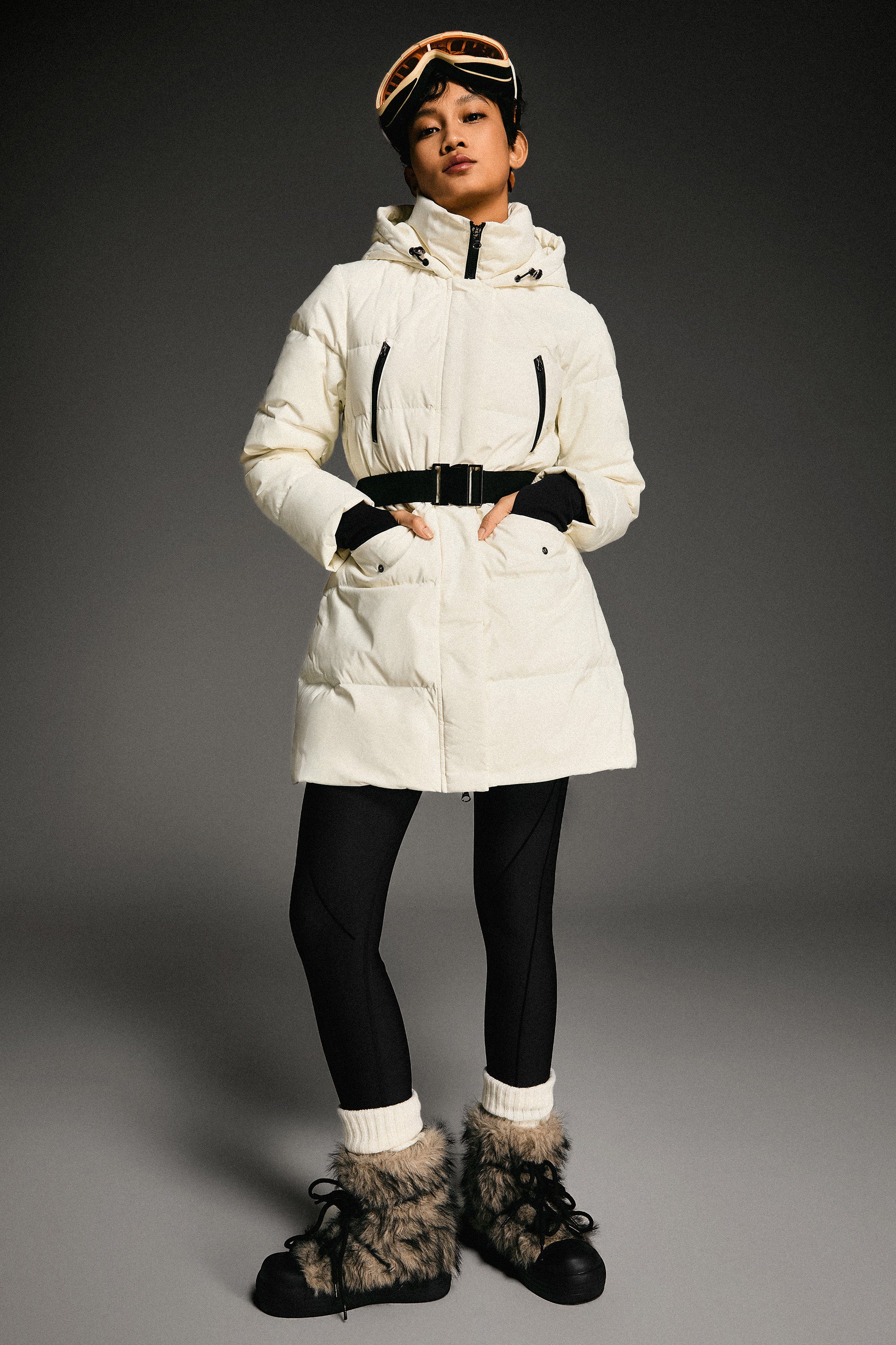 Orolay-Waterproof Thickened Down Jacket with Hood-#color_White