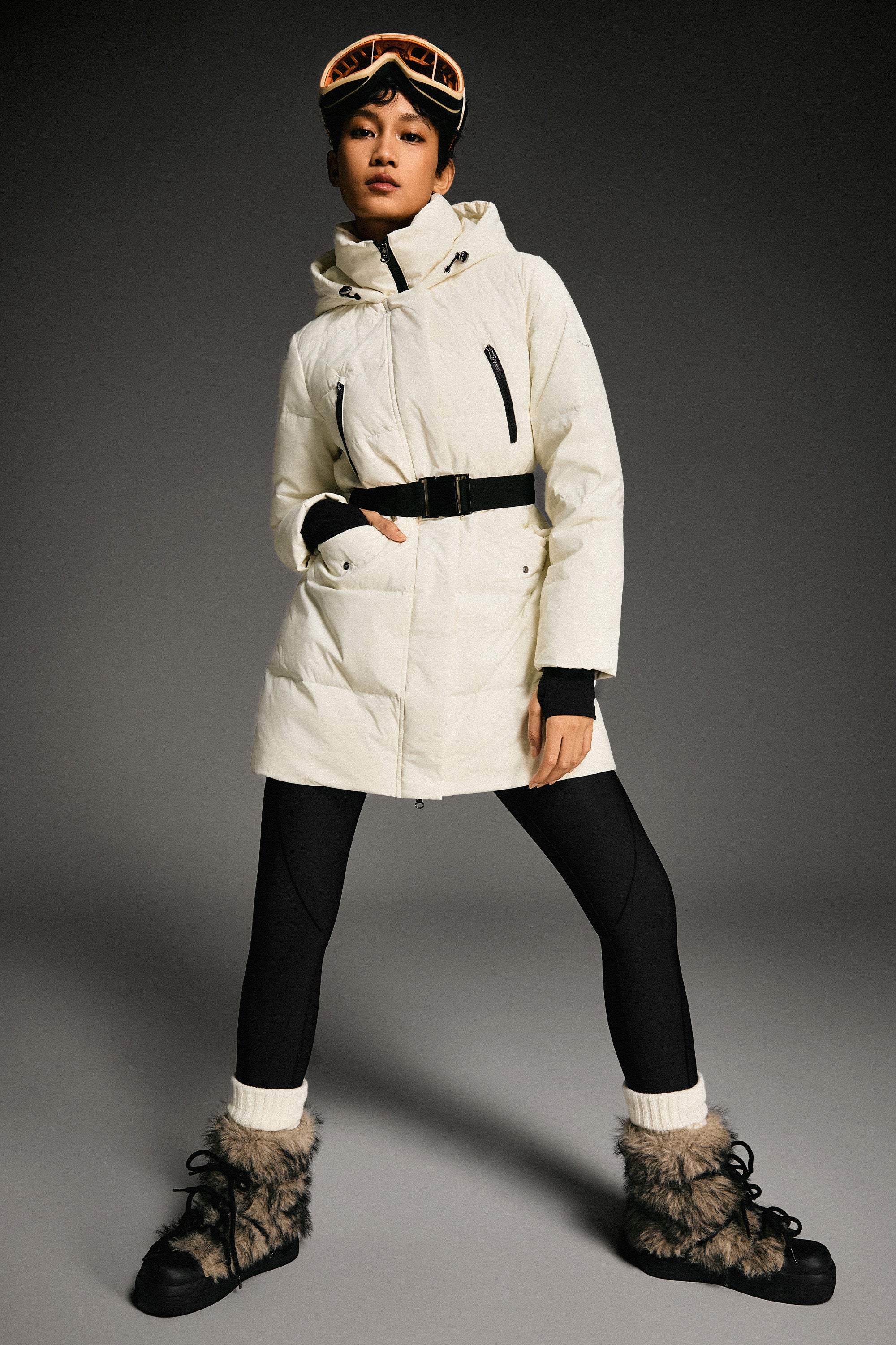 Orolay-Waterproof Thickened Down Jacket with Hood-#color_White