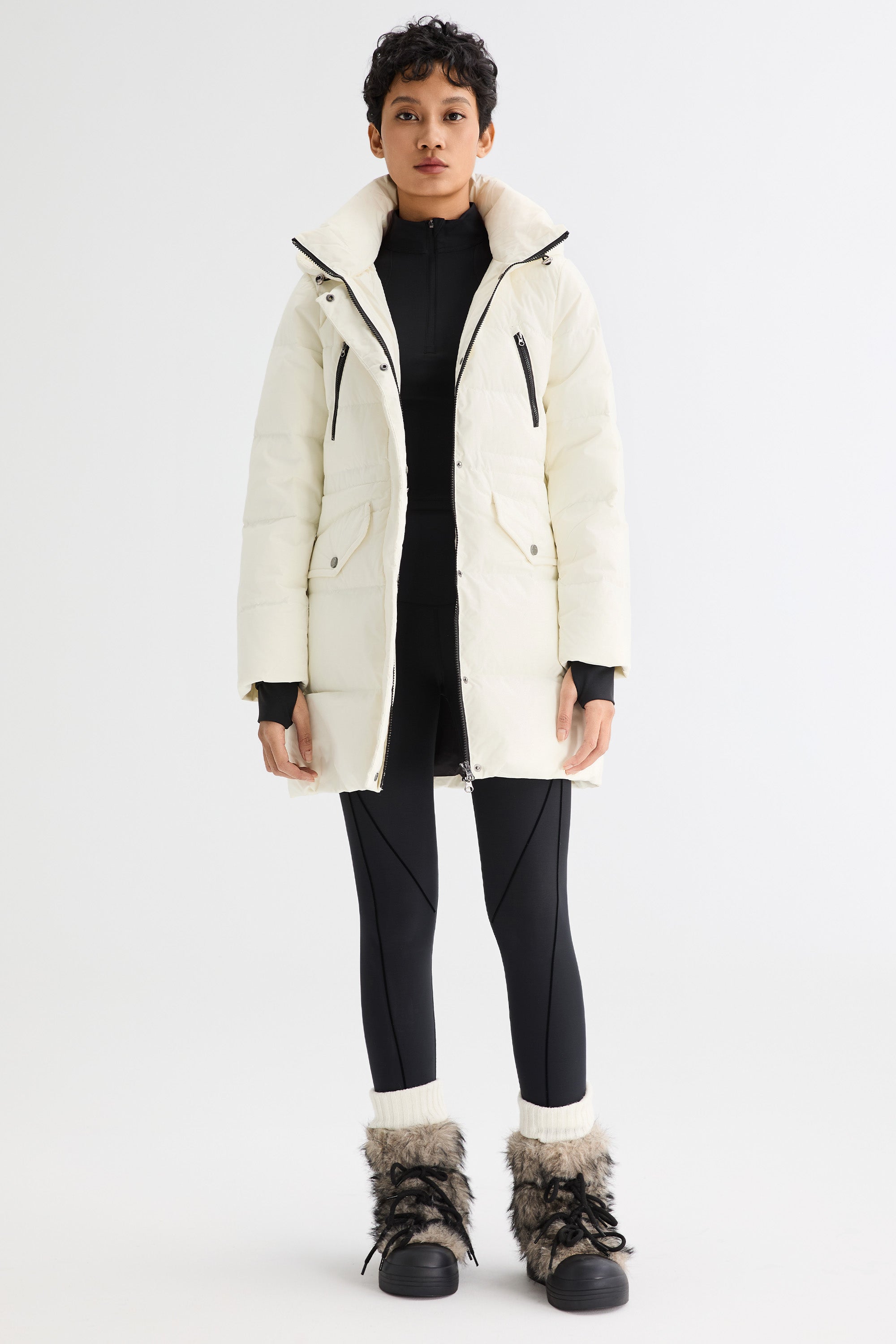 Orolay-Waterproof Thickened Down Jacket with Hood-#color_White