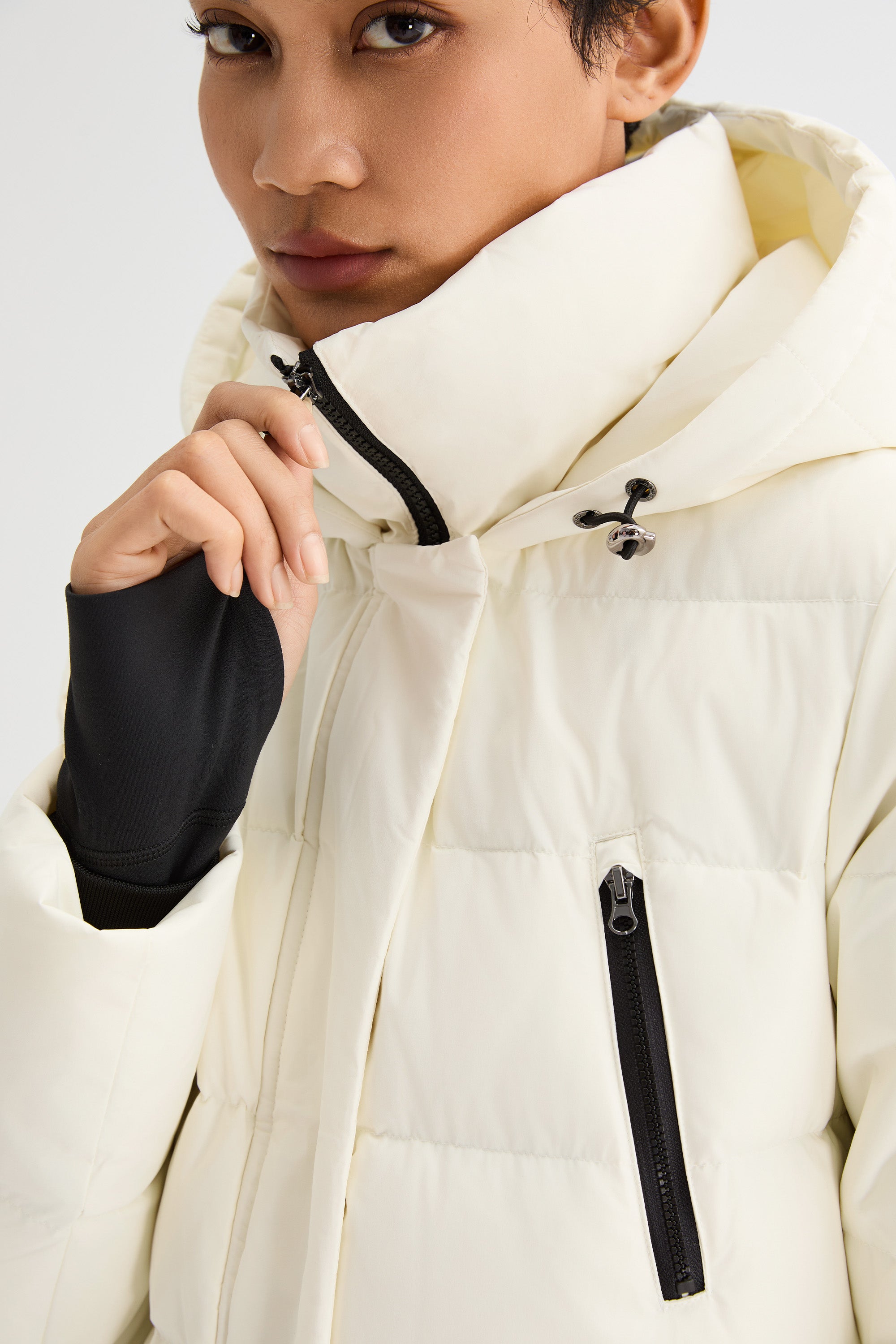 Orolay-Waterproof Thickened Down Jacket with Hood-#color_White