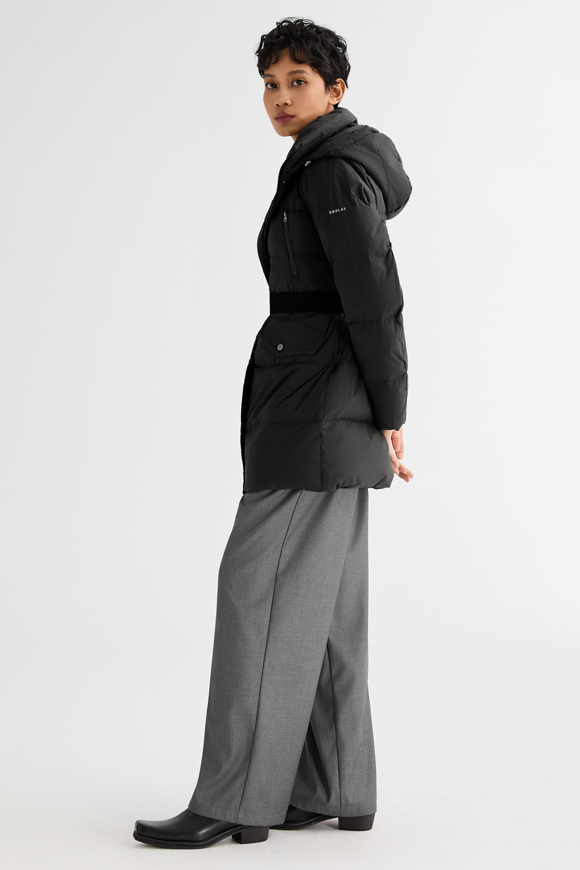 Orolay-Waterproof Thickened Down Jacket with Hood-#color_Black