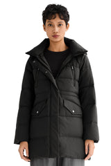 Orolay-Waterproof Thickened Down Jacket with Hood-#color_Black