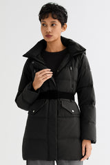 Orolay-Waterproof Thickened Down Jacket with Hood-#color_Black