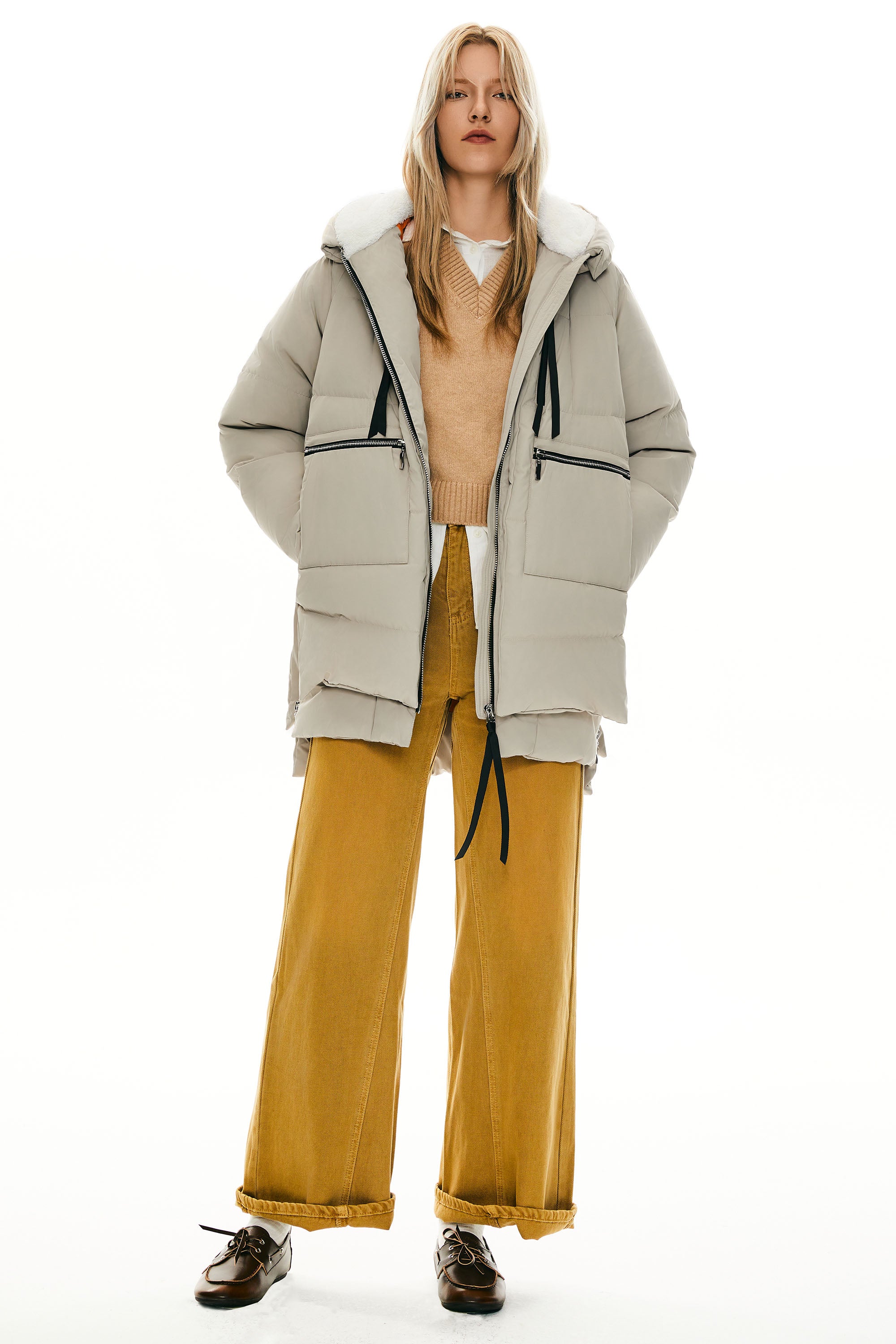 Orolay 092 Classics Women's Thickened Down Jacket #color_Beige