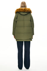 Orolay-092 Classics Thickened Down Jacket with Faux Fur Hood #color_green