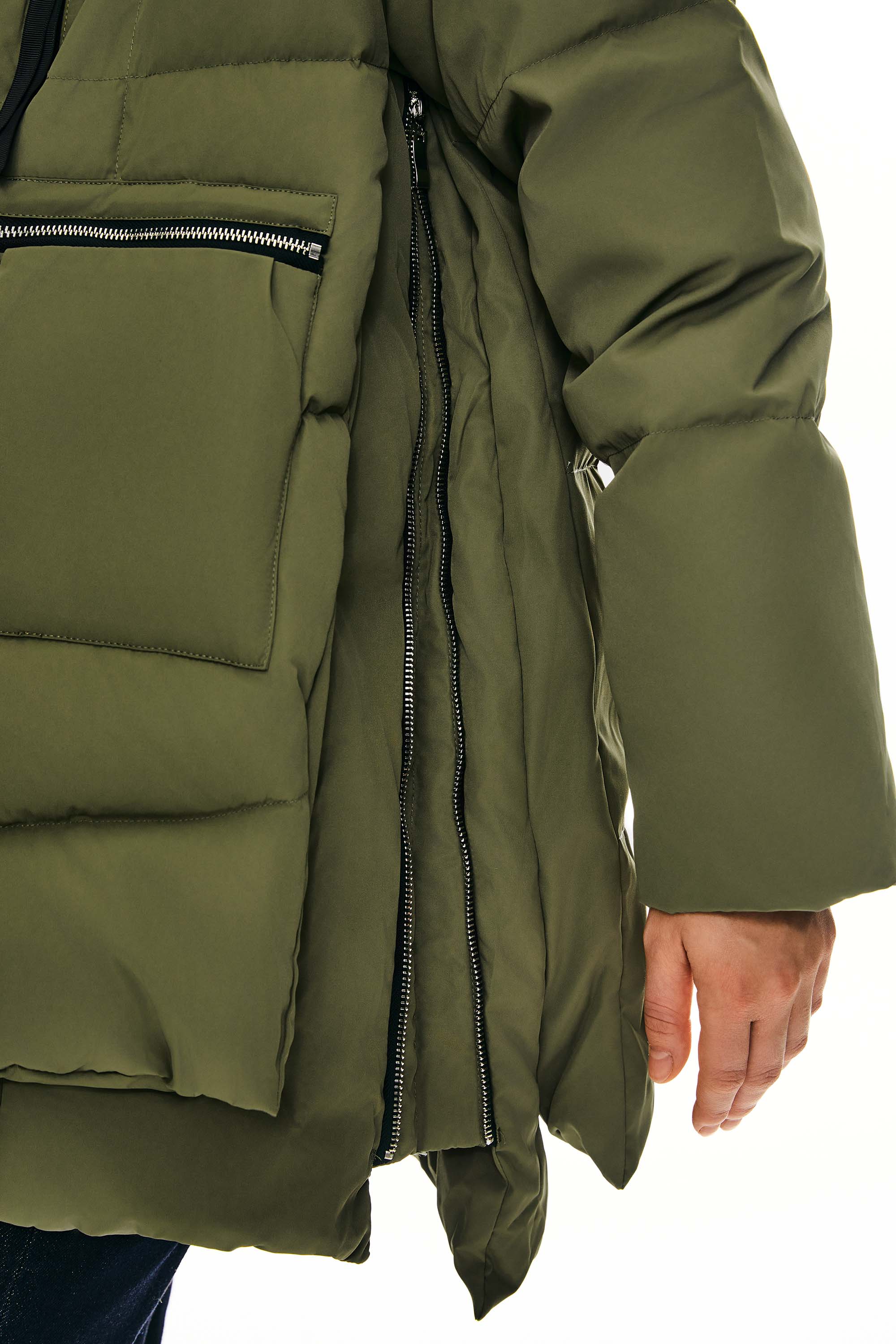 Orolay-092 Classics Thickened Down Jacket with Faux Fur Hood #color_green