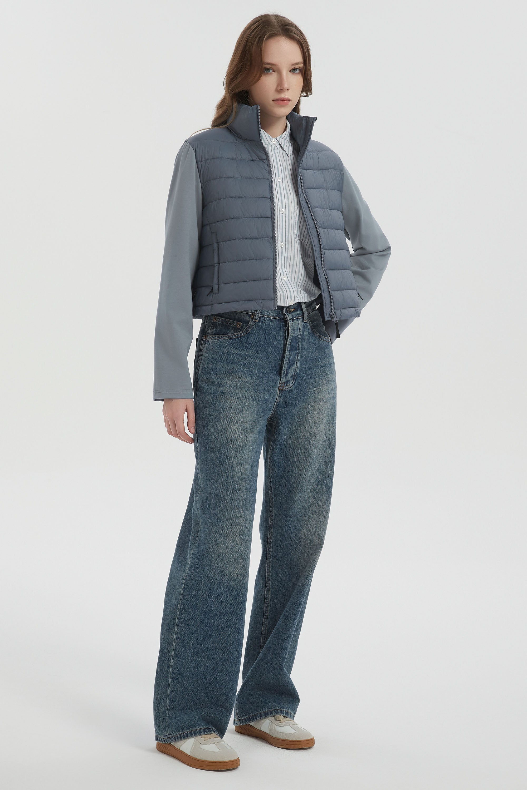 Orolay Lightweight Jacket Quilted Puffer Hybrid Breathable #color_light blue