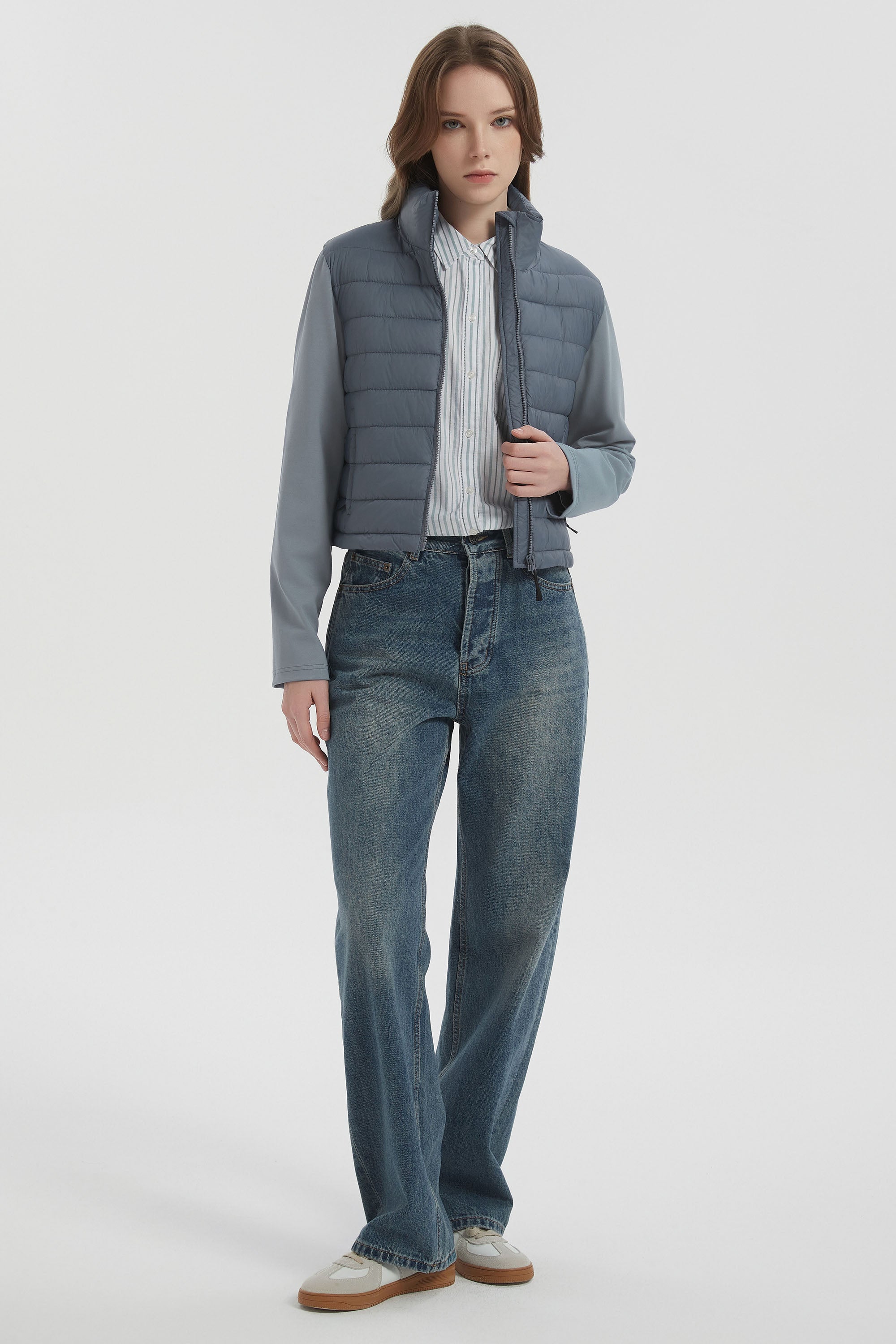 Orolay Lightweight Jacket Quilted Puffer Hybrid Breathable #color_light blue