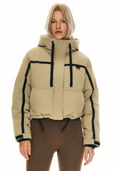 orolay Cropped Puffer Jacket Winter Quilted #color_khaki