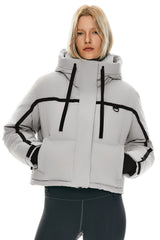 orolay Cropped Puffer Jacket Winter Quilted #color_Lightgray