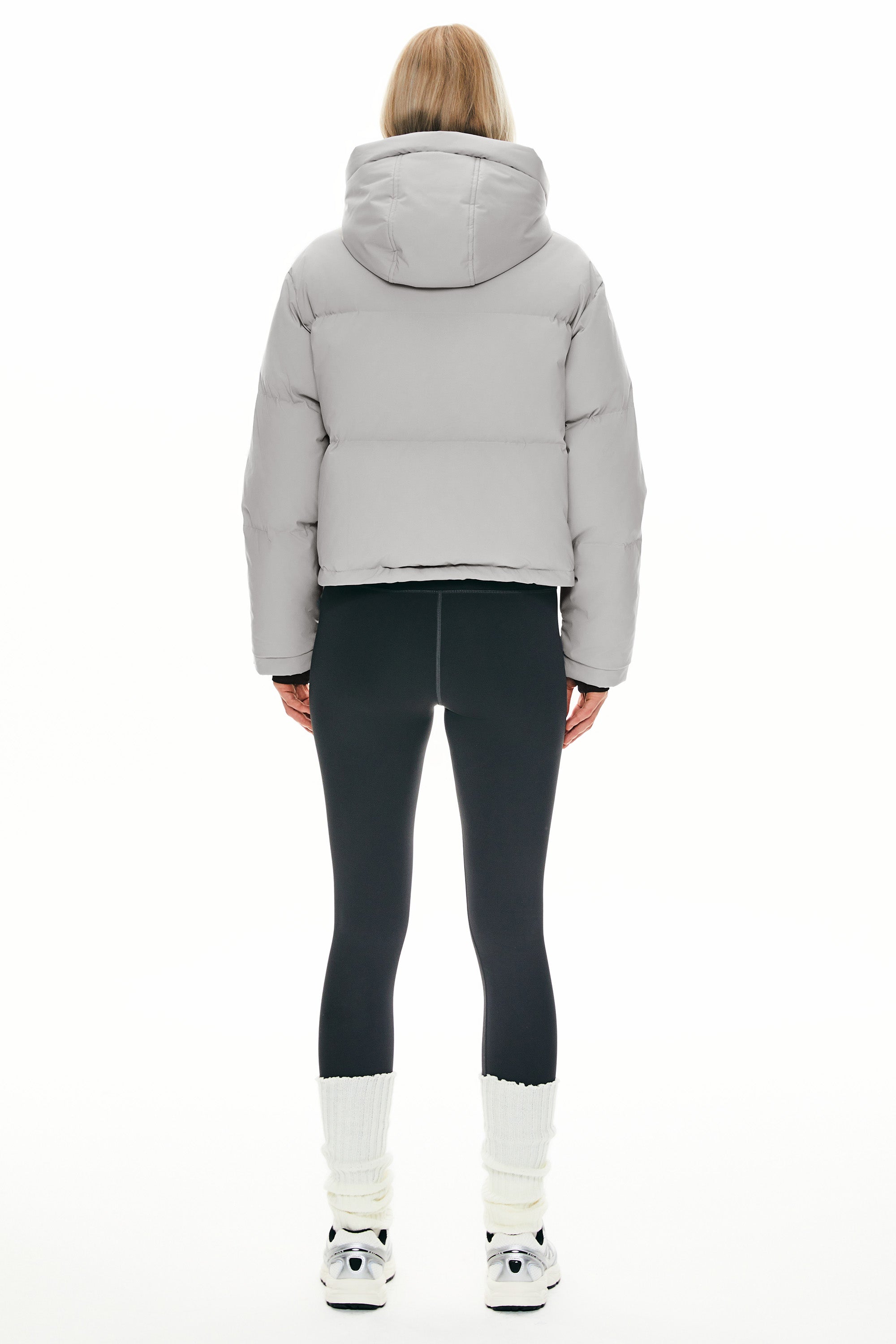 orolay Cropped Puffer Jacket Winter Quilted #color_Lightgray