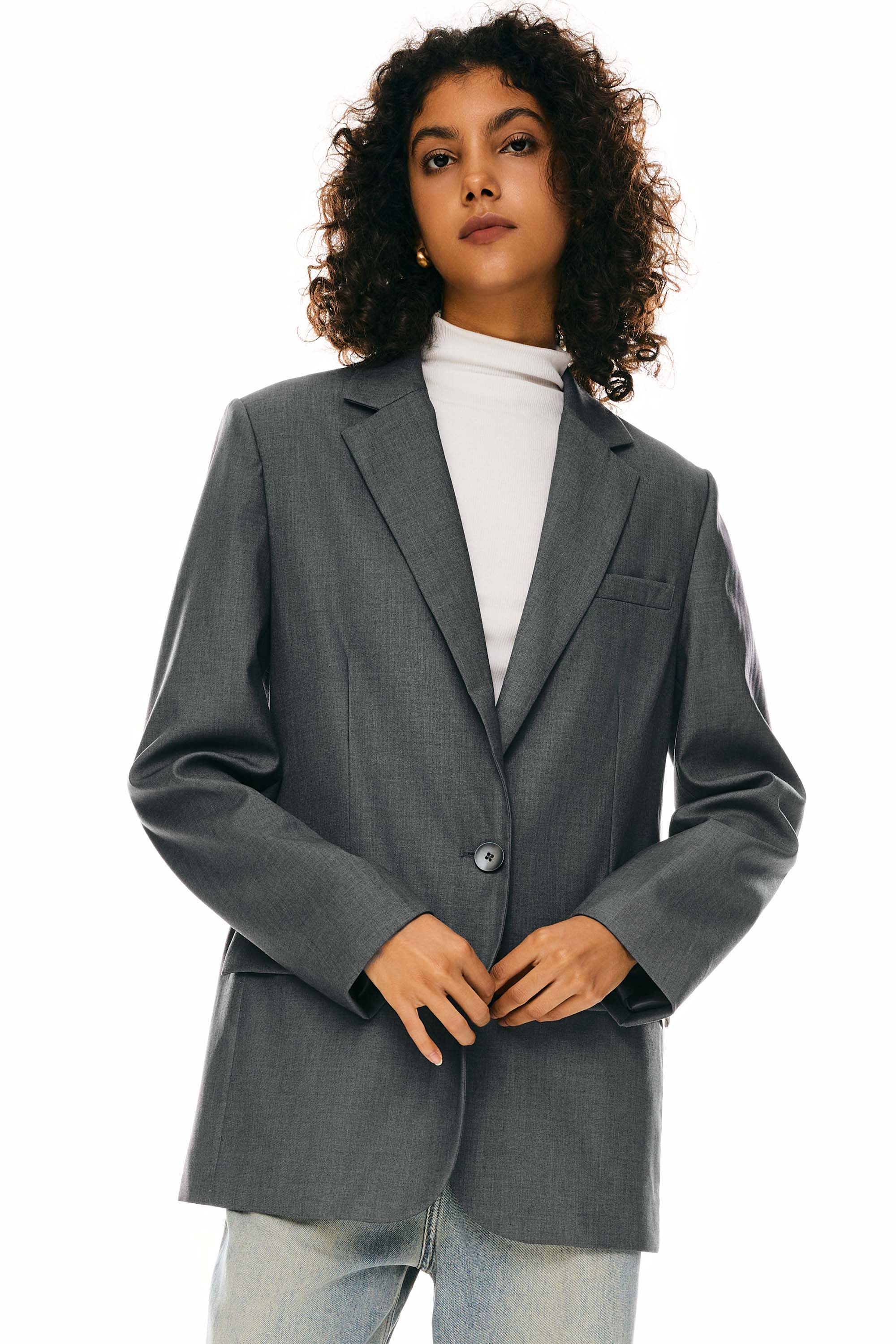 Orolay Long Sleeve Work Blazer Casual Business #color_darkgray