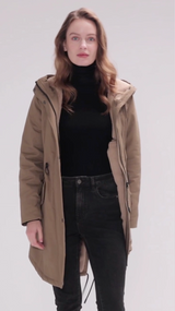 Orolay-Drawstring Waist Fleece-Lined Parka-#color_dark green,dark Red,Black,Beige,navy,Gray,khaki,darkgray