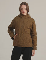 Orolay Puffer Jacket Half Zip Hoodies Coat #color_Beige,black,coffee