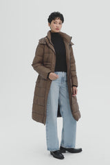 Orolay Long Hooded Quilted Puffer Jacket #color_gray,olive,black,coffee