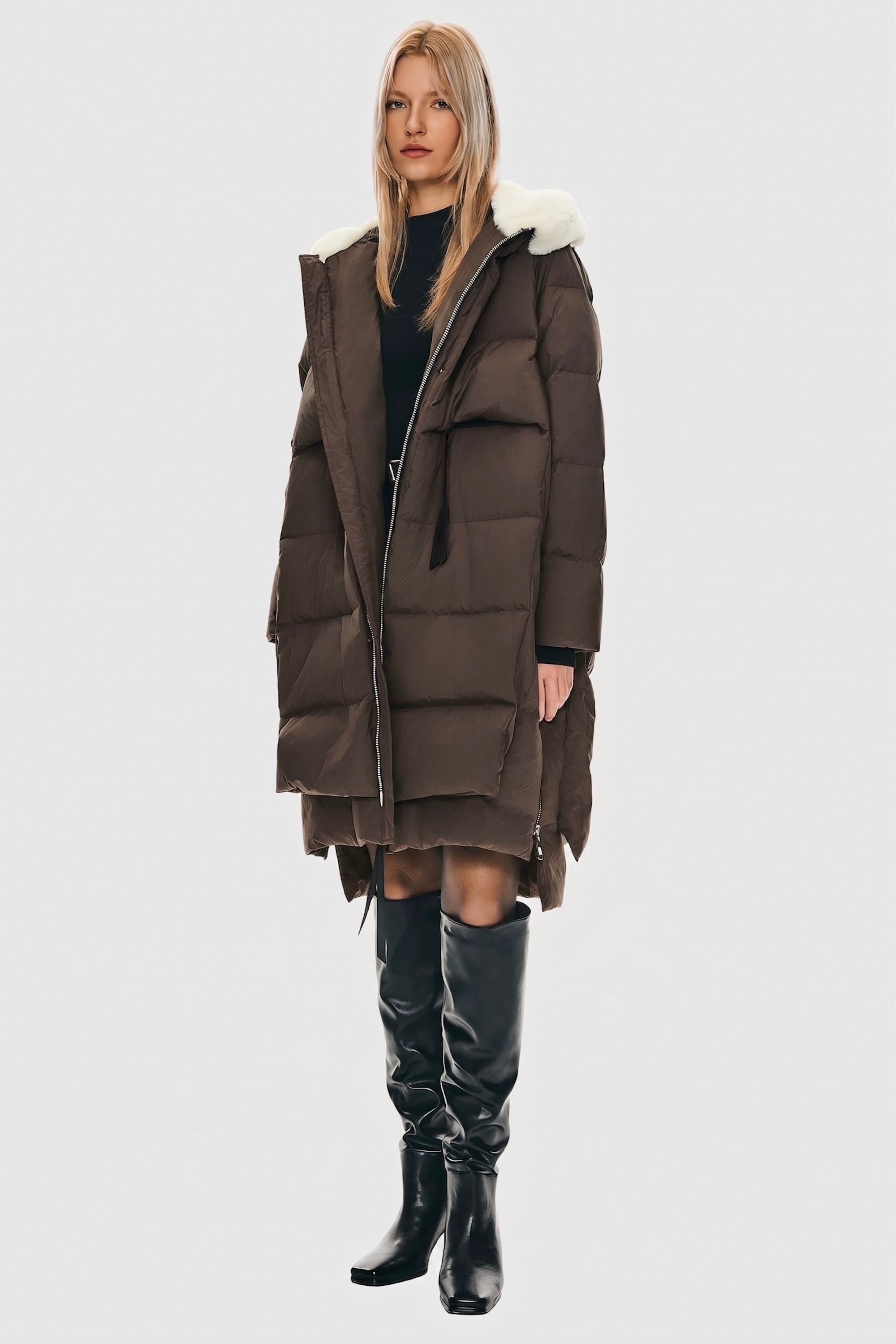 Orolay-Long Winter Puffer Jacket-Long Winter Puffer Jacket - Orolay, #color_coffee