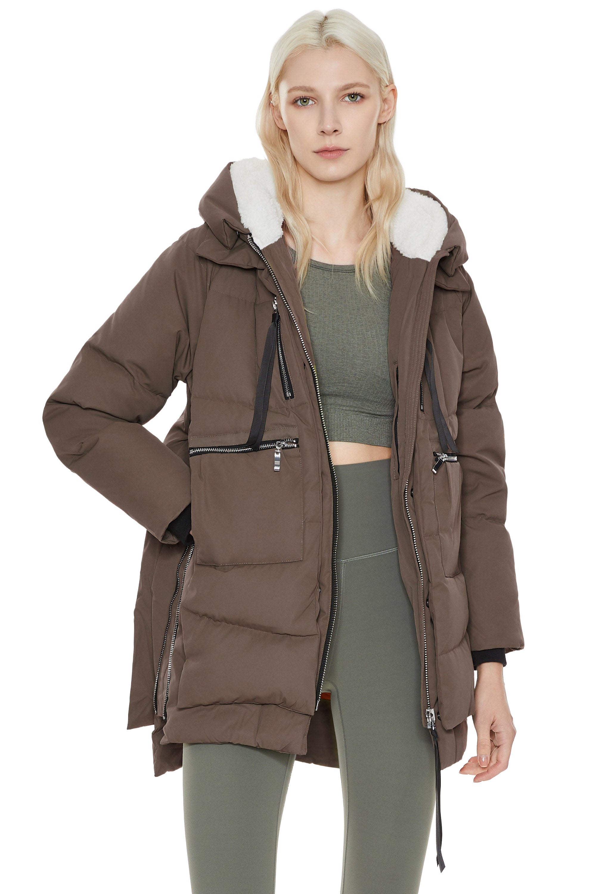 Orolay 092 Classics Women's Thickened Down Jacket #color_coffee