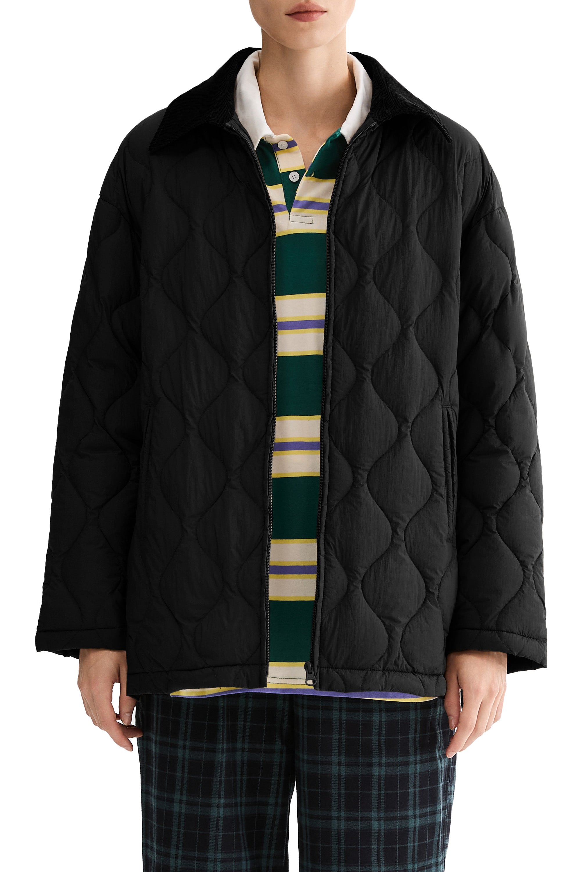 Straight Cut Lightweight Down Jacket orolay #color_black