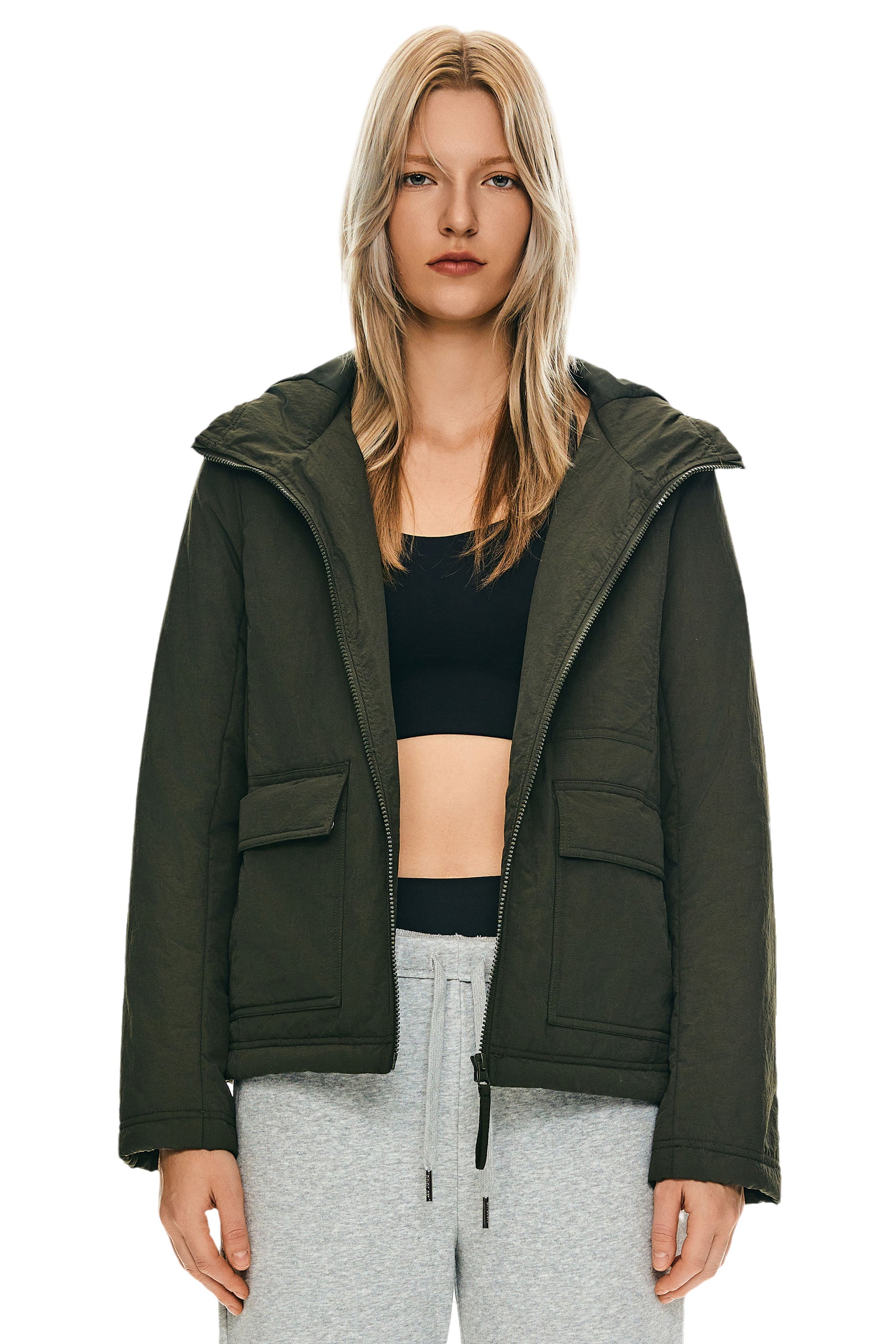 Orolay Hooded Lightweight Jacket Zip Up new #color_dark green