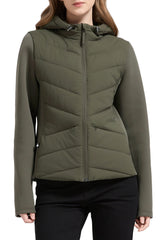 Structured Paneled Puffer Jacket with Hood #color_olive