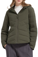 Flattering Quilted Puffer Lightweight Jacket with Hood #color_olive