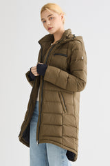 Orolay Slant Pocket Zip up Puffer Down Coat women #color_coffee
