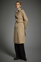 women 3/4 Belted Double-Breasted Trench from Orolay - #color_Frosted Almond