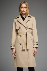 Trench-women 3/4 Belted Double-Breasted Trench from Orolay - #color_Frosted Almond