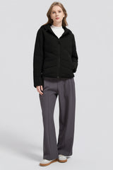 Flattering Quilted Puffer Lightweight Jacket with Hood #color_black