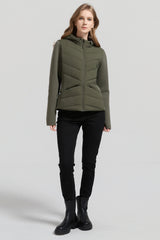 Structured Paneled Puffer Jacket with Hood #color_olive