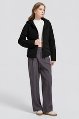 Flattering Quilted Puffer Lightweight Jacket with Hood #color_black