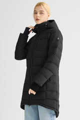 Orolay Slant Pocket Zip up Puffer Down Coat women #color_black