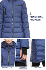 Slant Pocket Zip up Puffer Down Coat