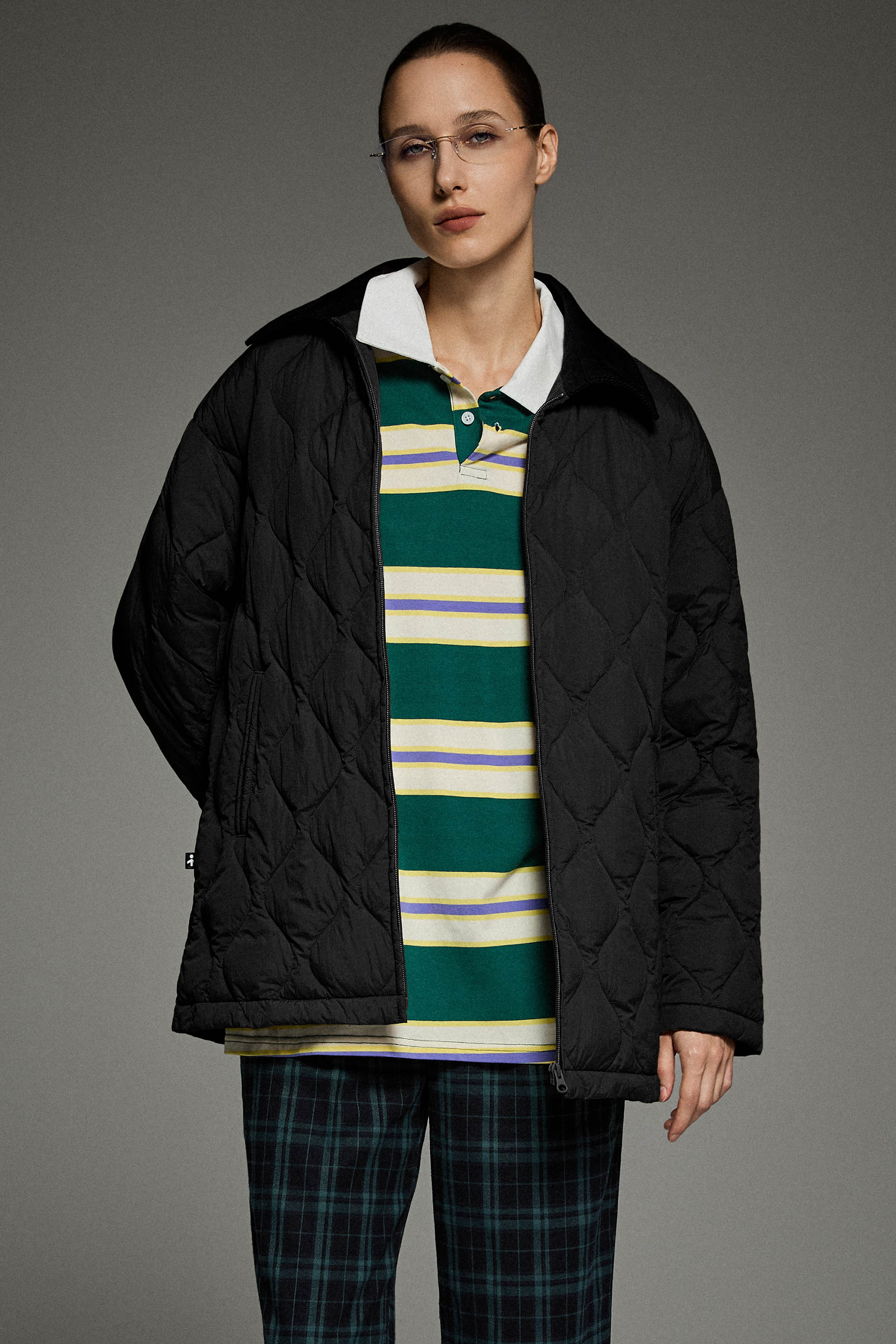 Straight Cut Lightweight Down Jacket orolay #color_black