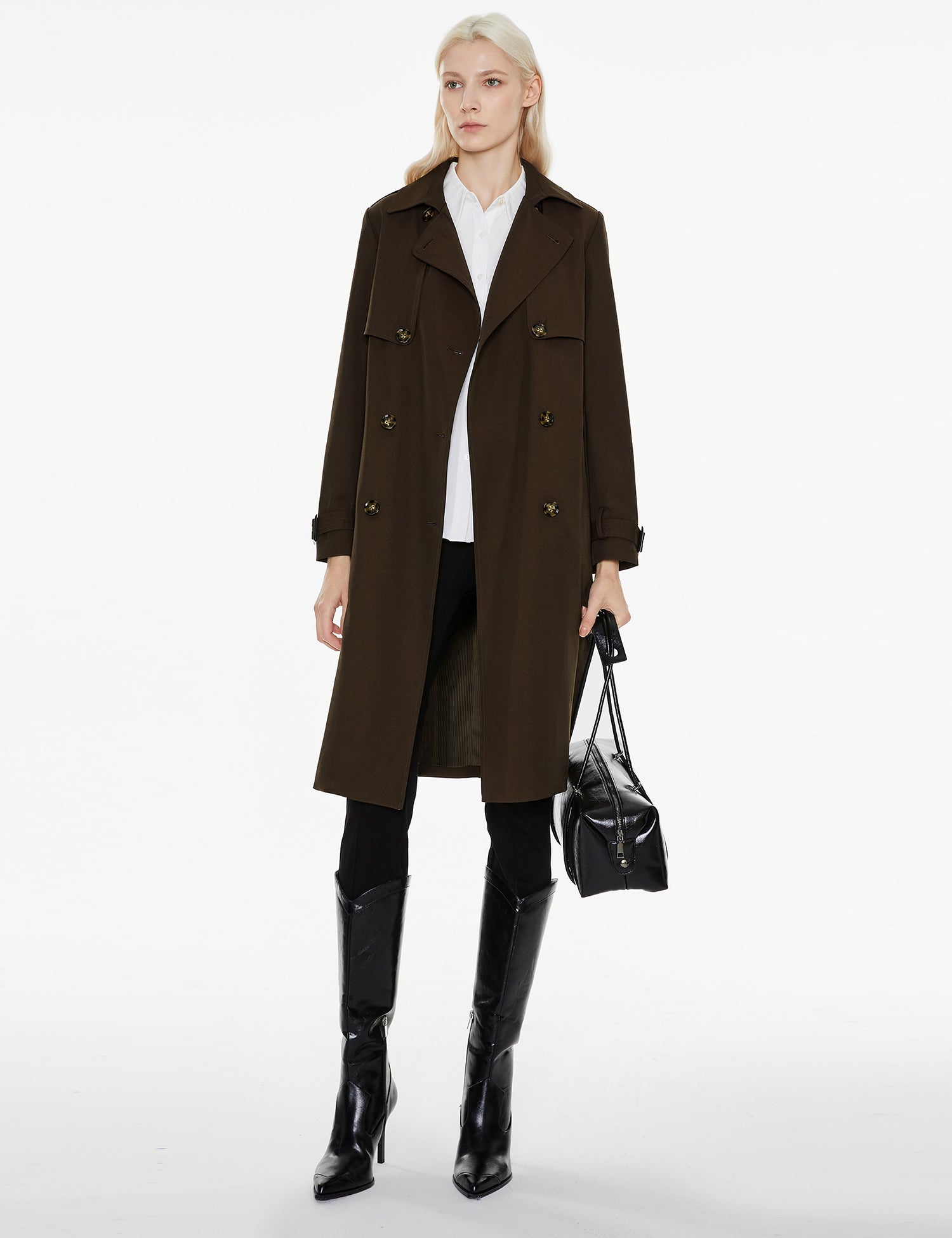 Classic Double-Breasted Lapel Hudson Trench #color_coffee