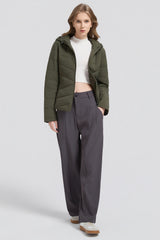 Flattering Quilted Puffer Lightweight Jacket with Hood #color_olive