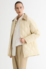 Straight Cut Lightweight Down Jacket orolay #color_beige