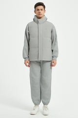 Zip Up Stand Collar Down Vest OROLAY #color_gray