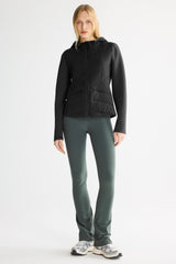 Structured Paneled Puffer Jacket with Hood #color_black