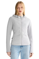 Structured Paneled Puffer Jacket with Hood #color_gray