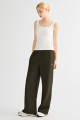 OROLAY Air Layer Wide-Leg Sweatpants #color_olive