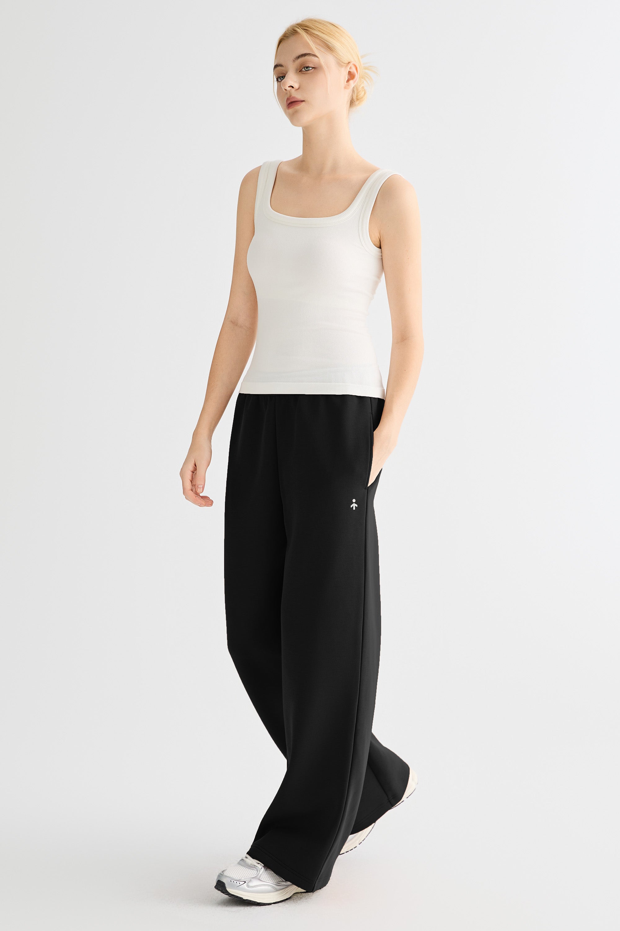 OROLAY Air Layer Wide-Leg Sweatpants #color_black