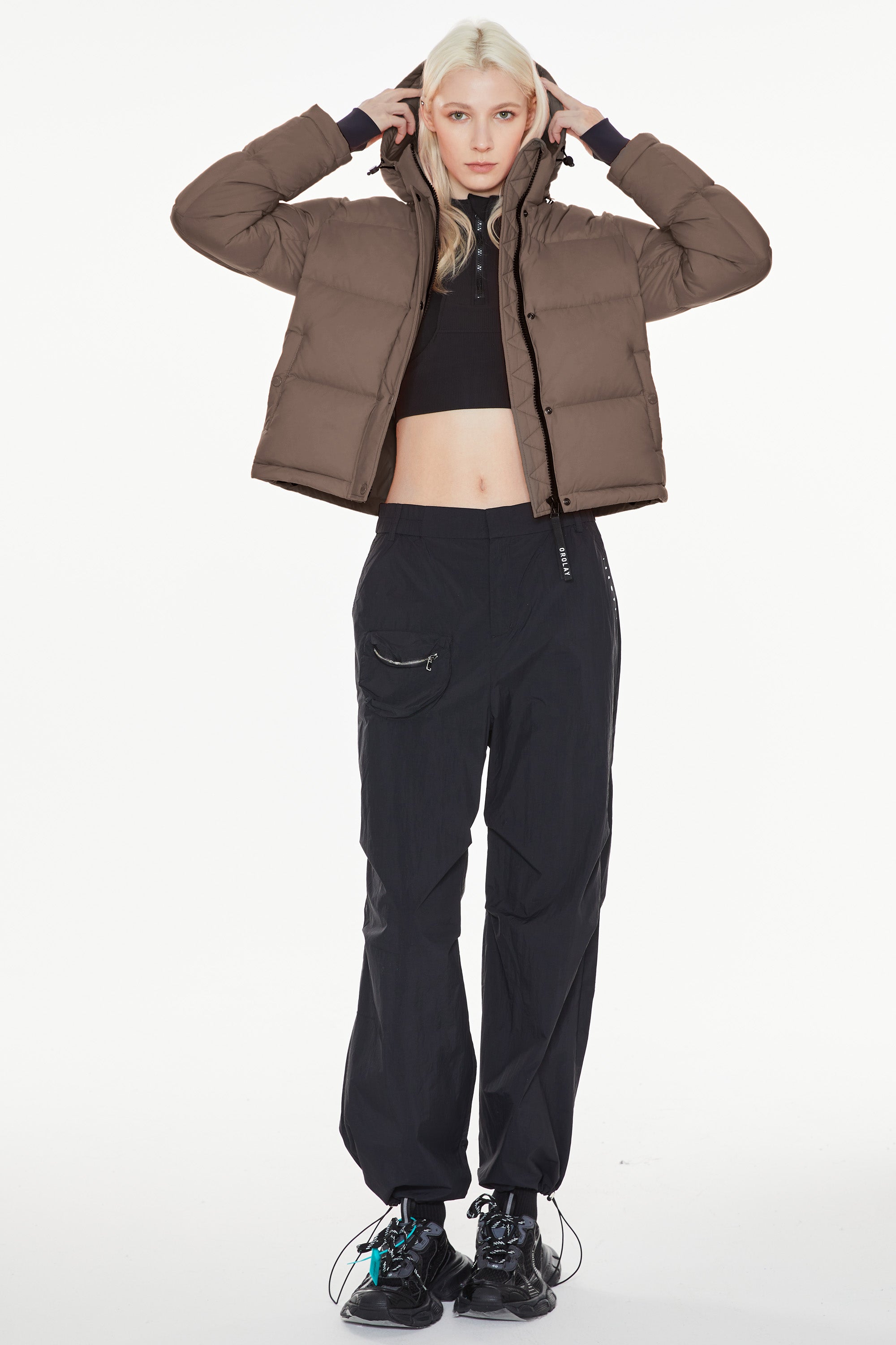 Orolay-Aurora Cropped Thermal Puffer-#color_coffee