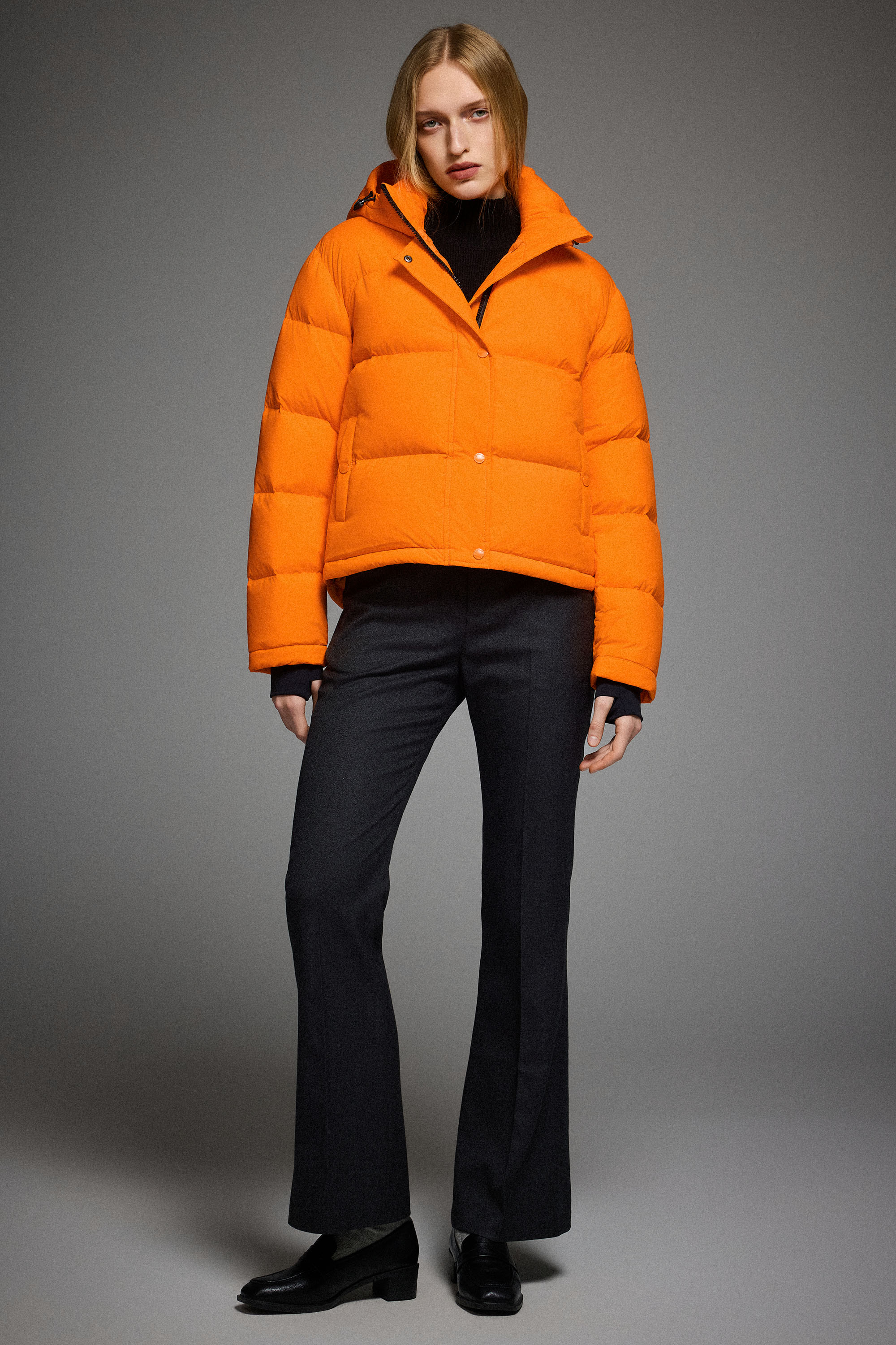 Orolay-Aurora Cropped Thermal Puffer-#color_Bright Marigold