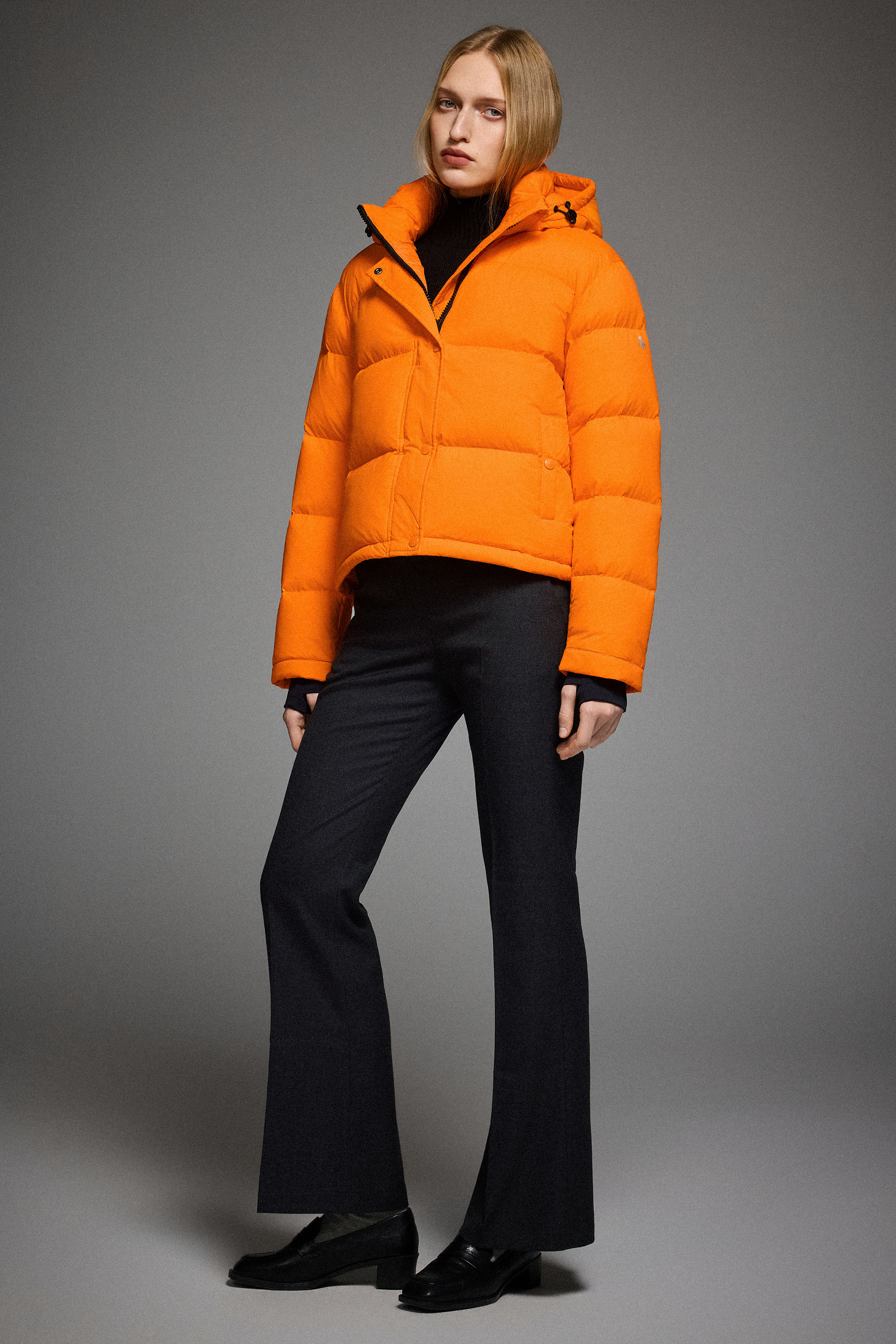 Orolay-Aurora Cropped Thermal Puffer-#color_Bright Marigold
